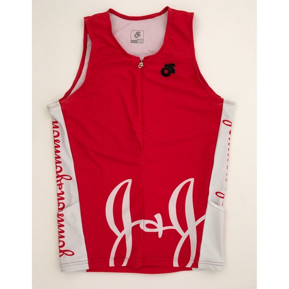 Champion System Women's Tri Top Size L Johnson & Johnson Red & White